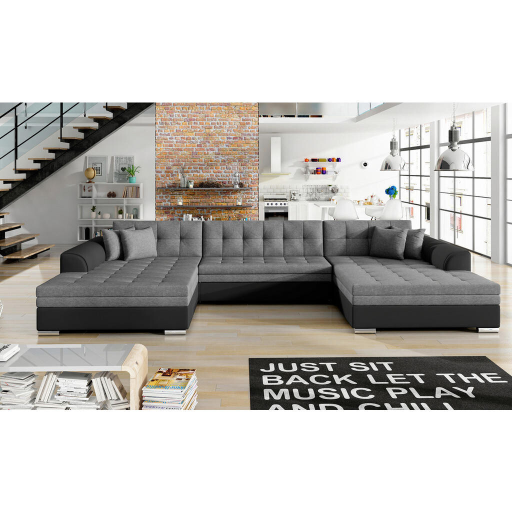 MID.YOU SEDACIA SÚPRAVA, textil, sivá, čierna