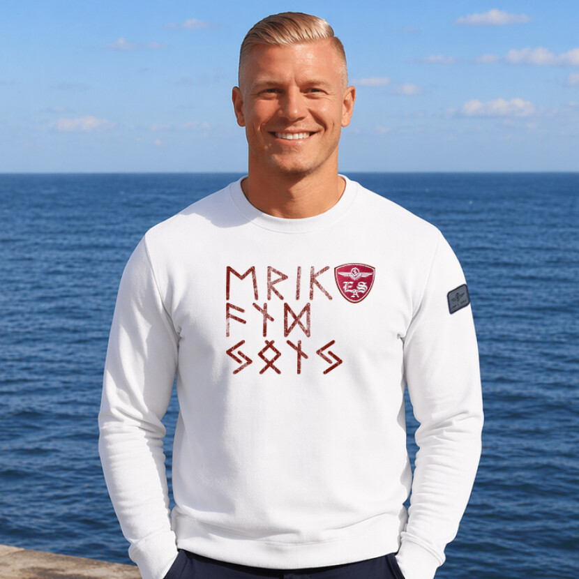 Mikina Erik and Sons Bron - biela, XXL