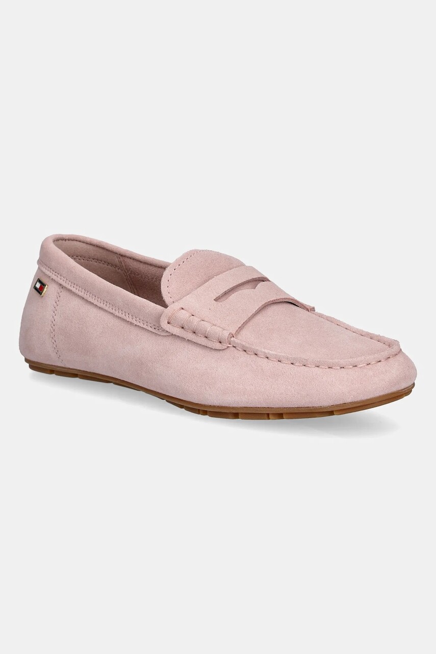 Semišové mokasíny Tommy Hilfiger FLAG SOFT SUEDE DRIVER LOAFER