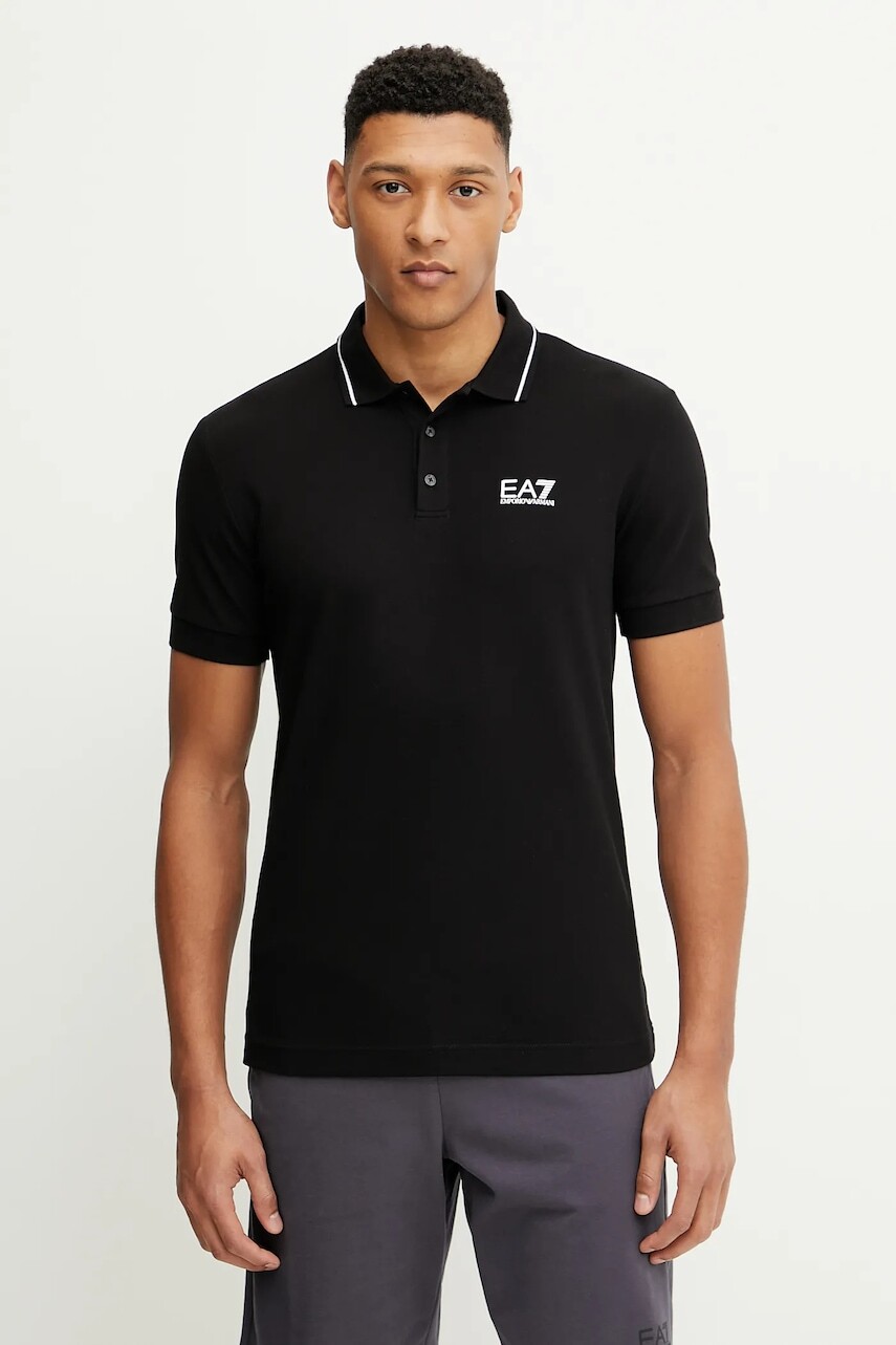 EA7 Emporio Armani polo tričko pánske bavlnené s elastanom