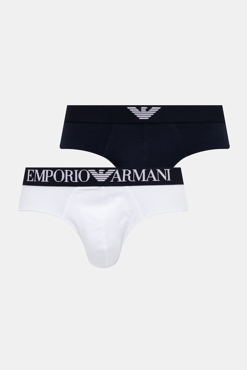 Pánske bavlnené slipy s elastanom Emporio Armani Underwear 2-pak