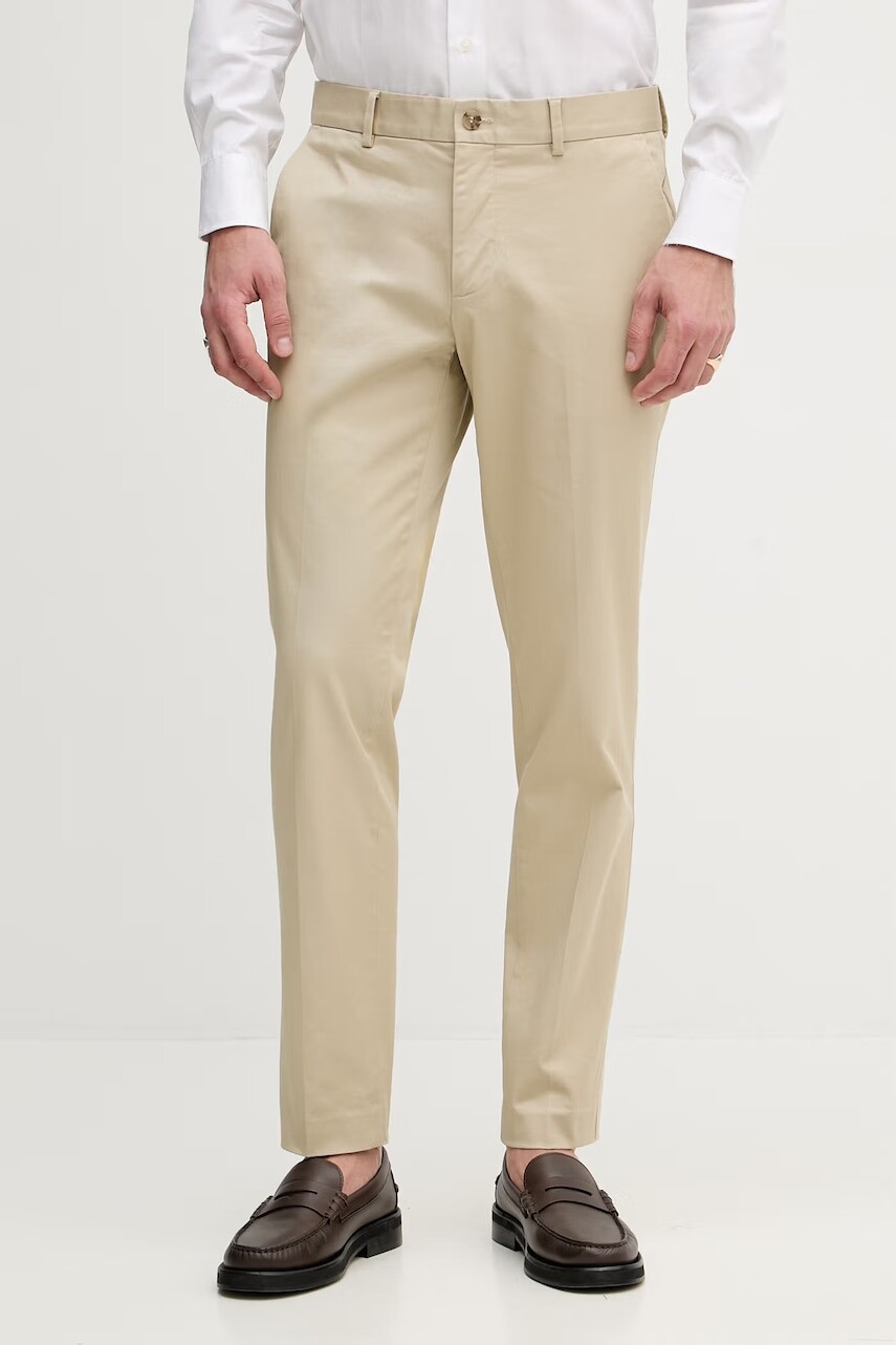 Sisley nohavice chinos pánske bavlnené s elastanom