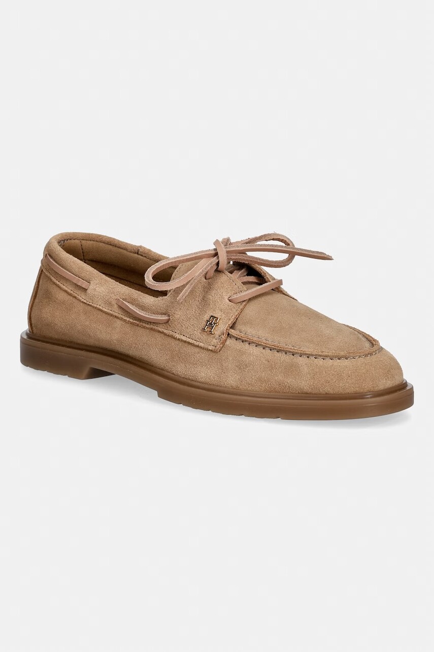 Tommy Hilfiger mokasíny dámske semišové LIGHT SUEDE BOAT SHOE