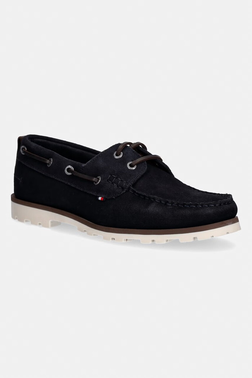 Tommy Hilfiger mokasíny pánske semišové HILIFGER LIGHT SDE BOAT SHOE