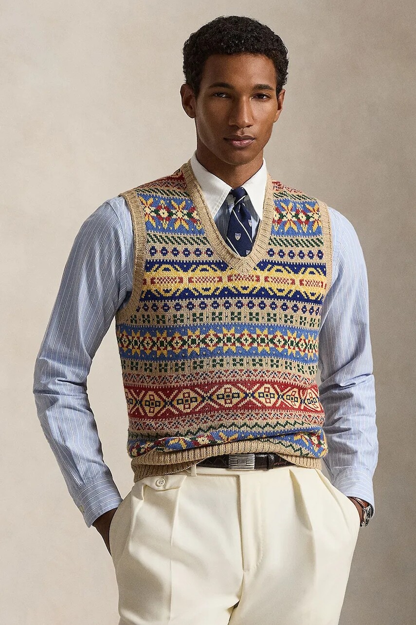 Polo Ralph Lauren vesta pánska s ľanom