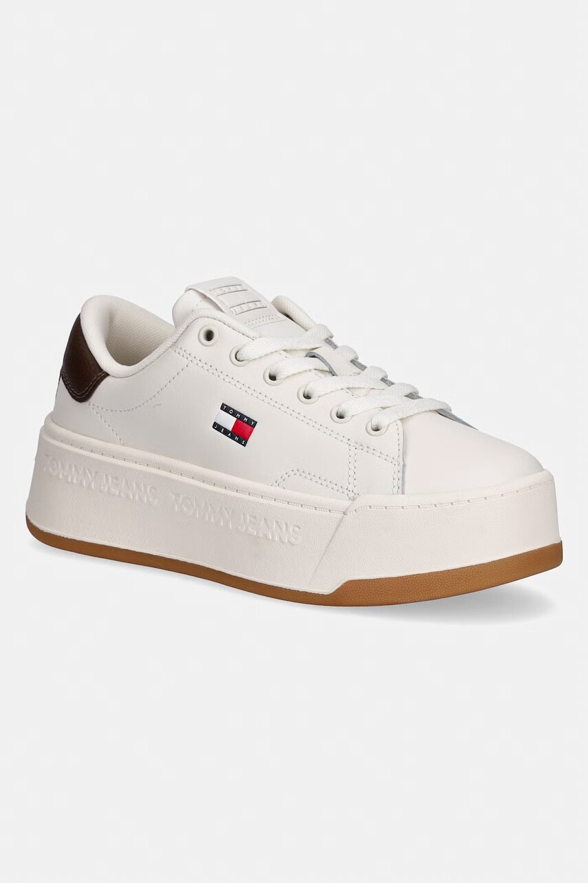 Tommy Jeans TJW SCRIPT CUPSOLE FLATFORM tenisky dámske kožené