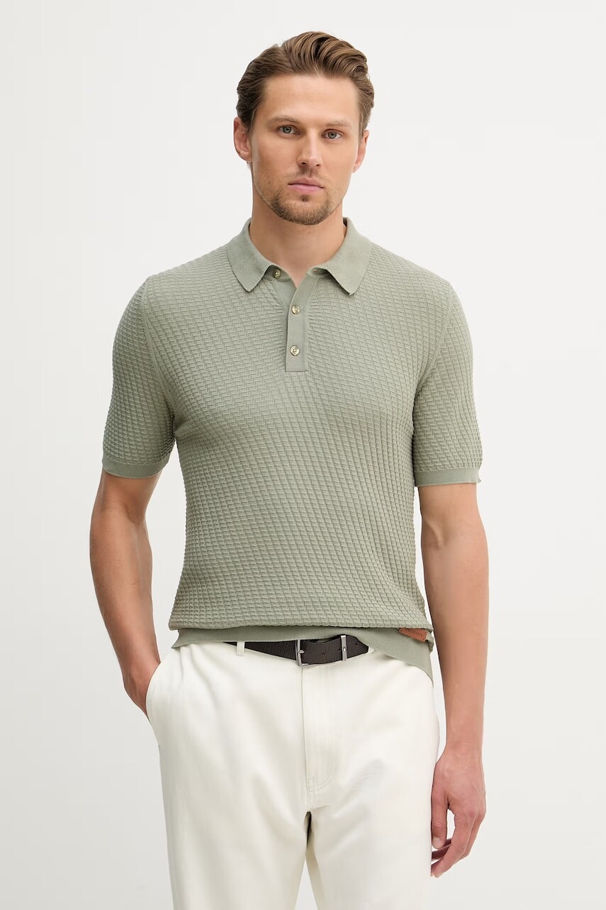 Trussardi úpletové polo tričko pánske bavlnené