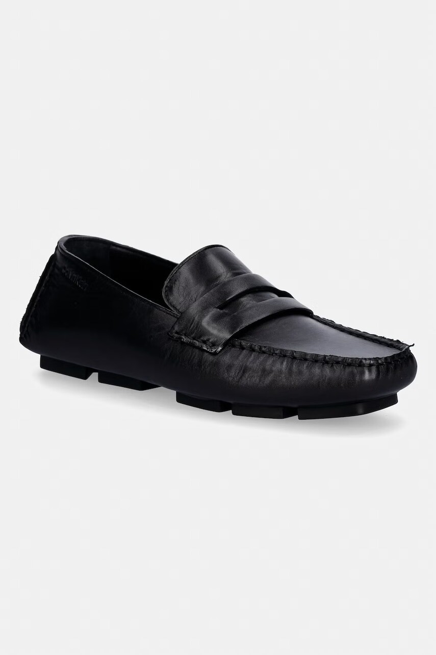 Calvin Klein mokasíny dámske kožené SQUARE DRIVER LTH