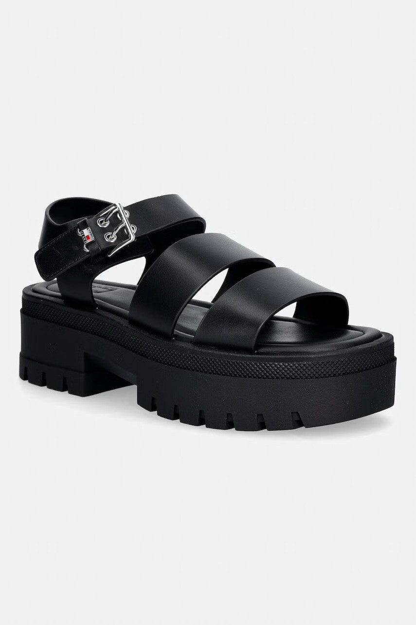 Tommy Jeans dámske kožené sandále TJW STRAPS LEATHER MAX SANDAL