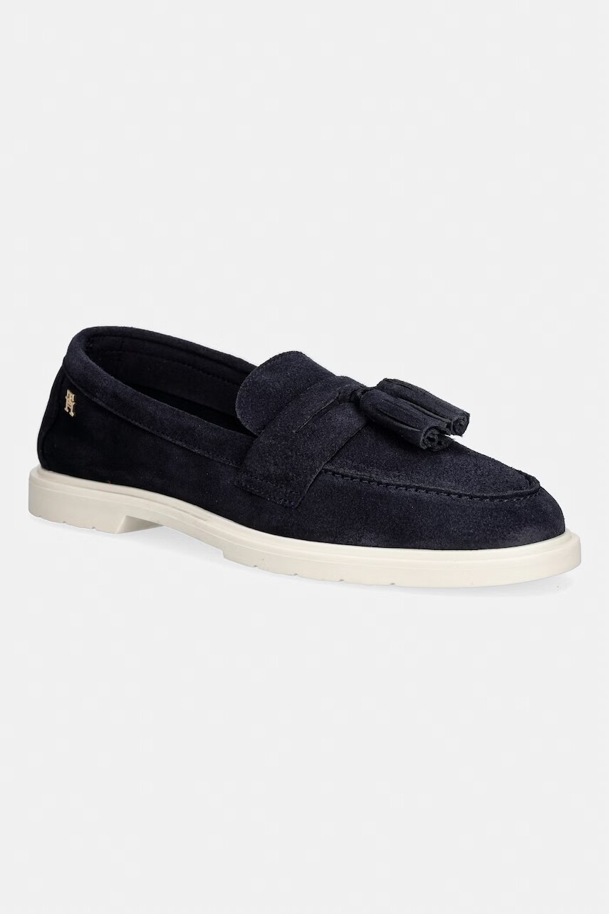 Tommy Hilfiger dámske semišové mokasíny LIGHT SUEDE TASSEL LOAFER