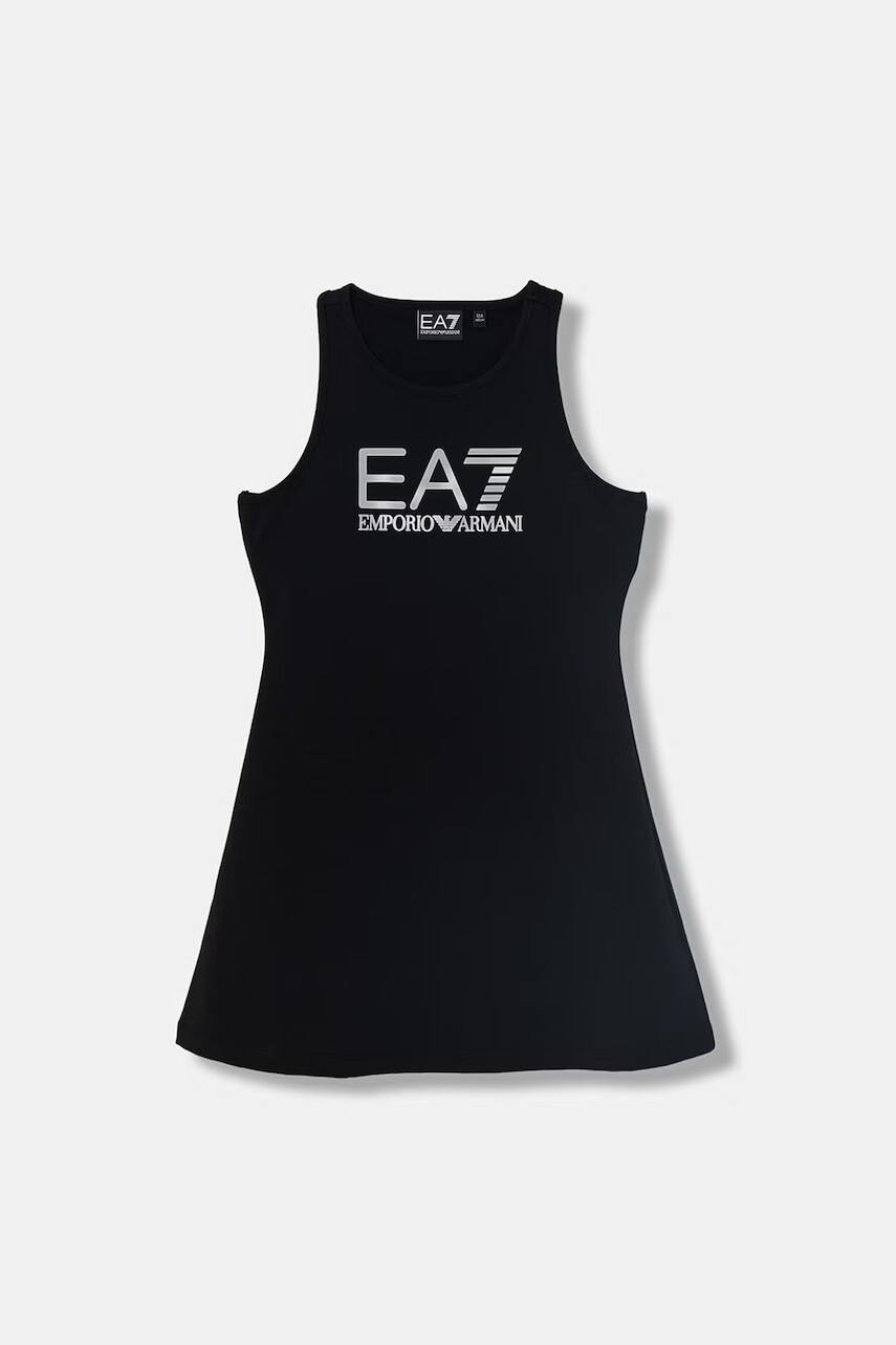 EA7 Emporio Armani bavlnené šaty s elastanom