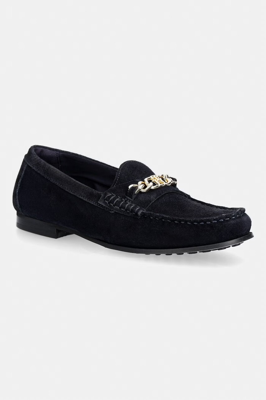 Tommy Hilfiger dámske semišové mokasíny TH CHAIN SUEDE LOAFER