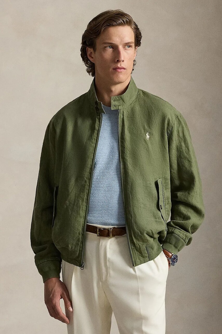 Polo Ralph Lauren krátka bunda pánska ľanová
