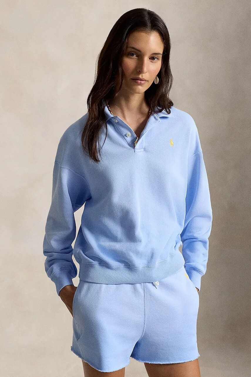 Polo Ralph Lauren mikina dámska s bavlnou ISLAND FLC-KNT-SWEATSHIRT