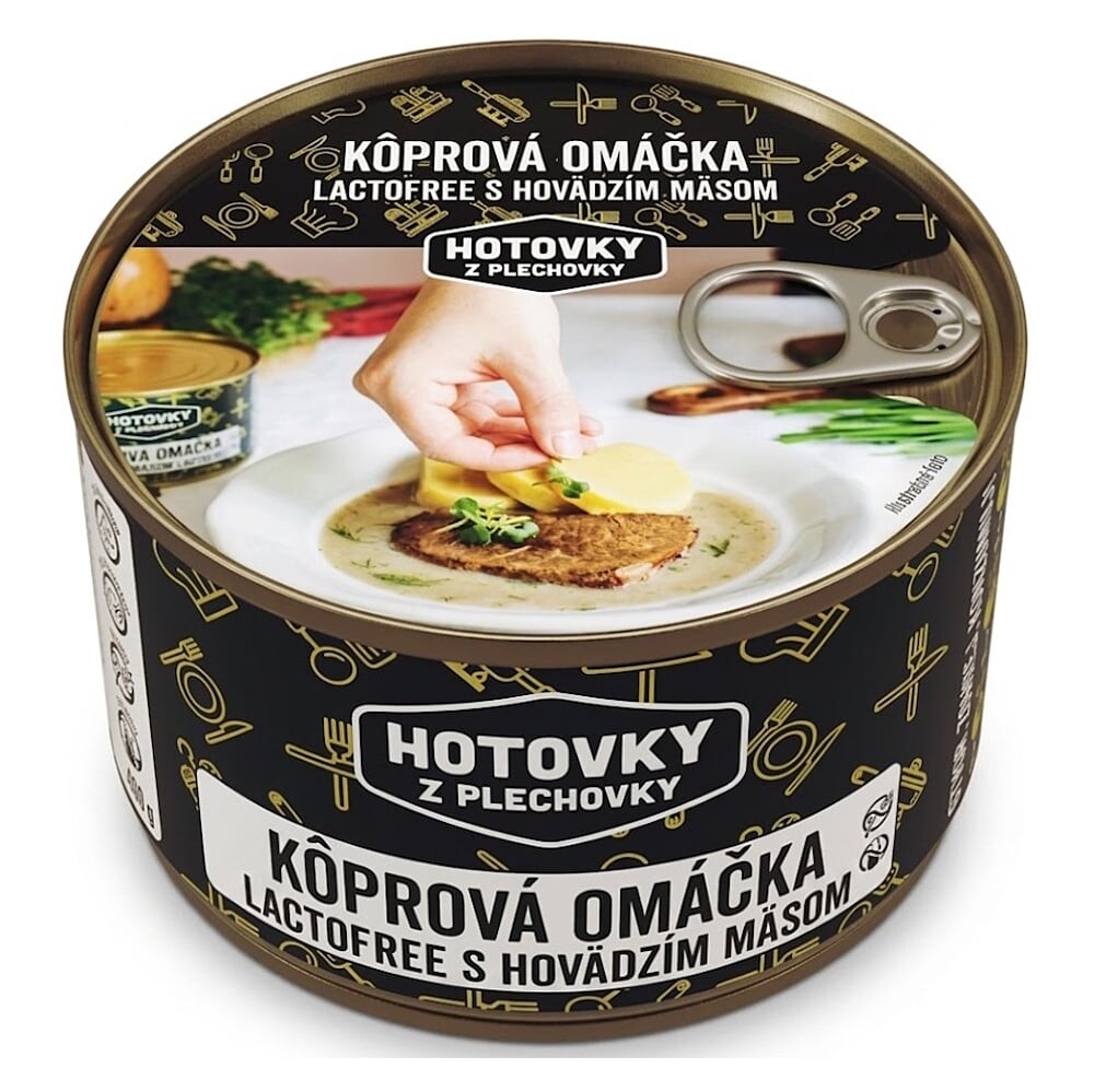 HOTOVKY Z PLECHOVKY Kôprová omáčka lactofree s hovädzím mäsom 800 ml