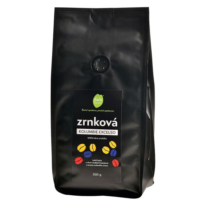 FAIROBCHOD Kolumbia excelso zrnková káva 500 g