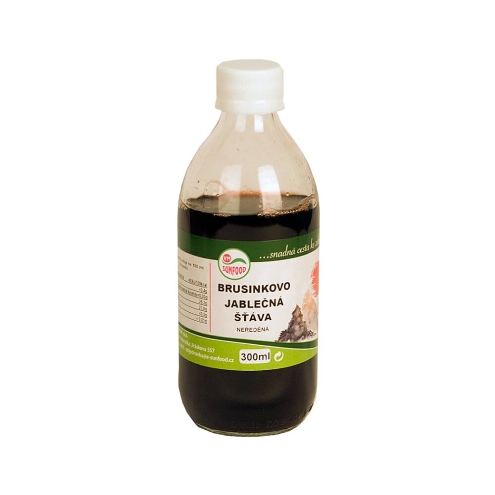 SUNFOOD Brusinkovo ​​jablková šťava 300 ml