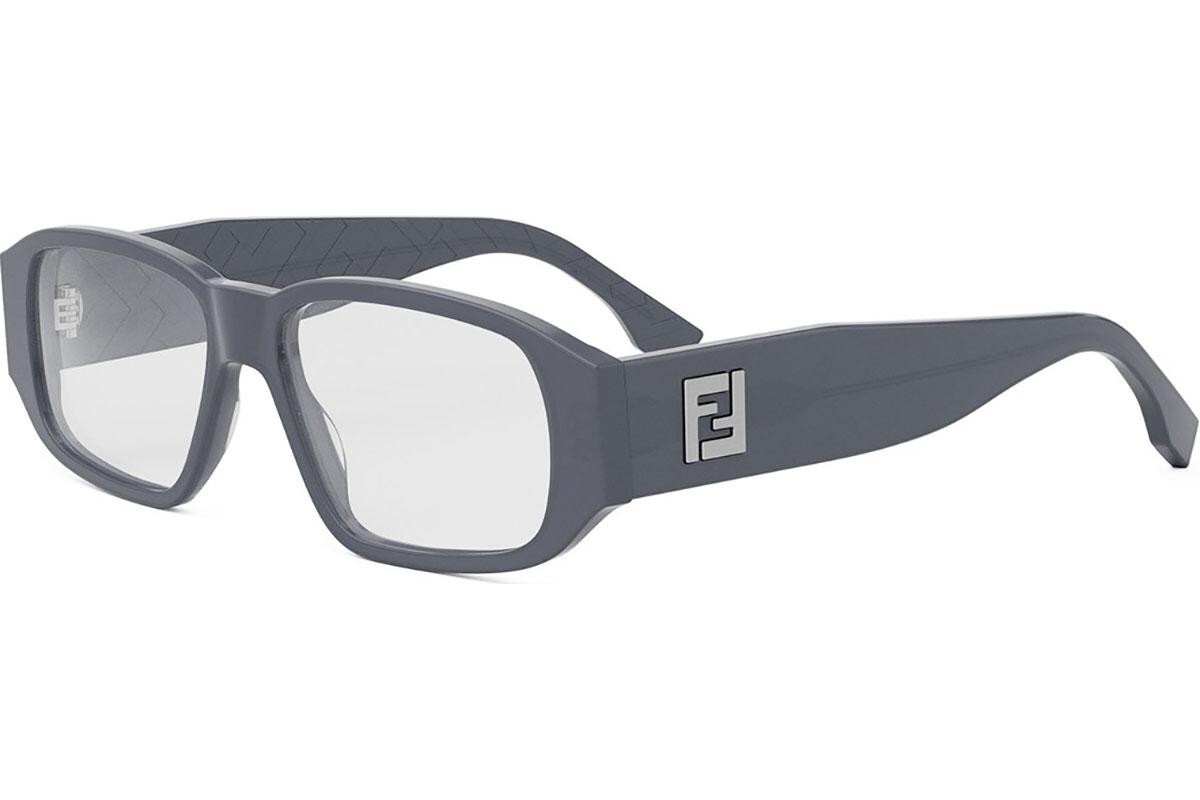 FENDI Squared Grey Rectangular Eyeglasses - ONE SIZE (54)