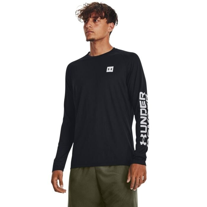Under Amour Tričko Tech Prt Fill LS Black  XLXL