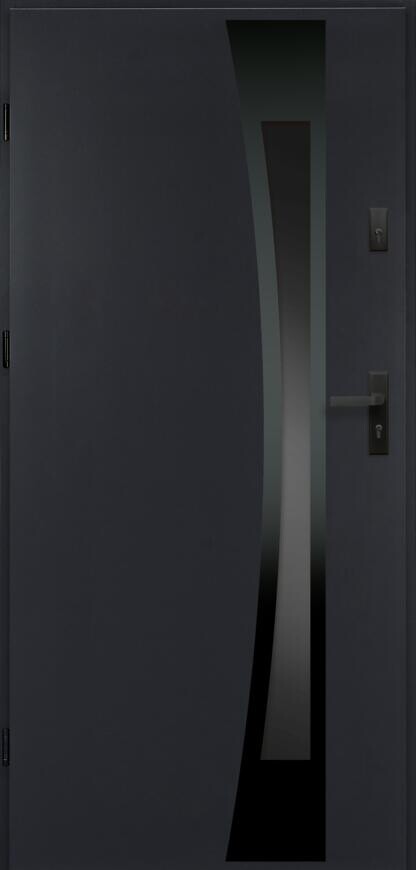 Dvere vchodové Asteria 90 L antracit čierna inox/grafitové