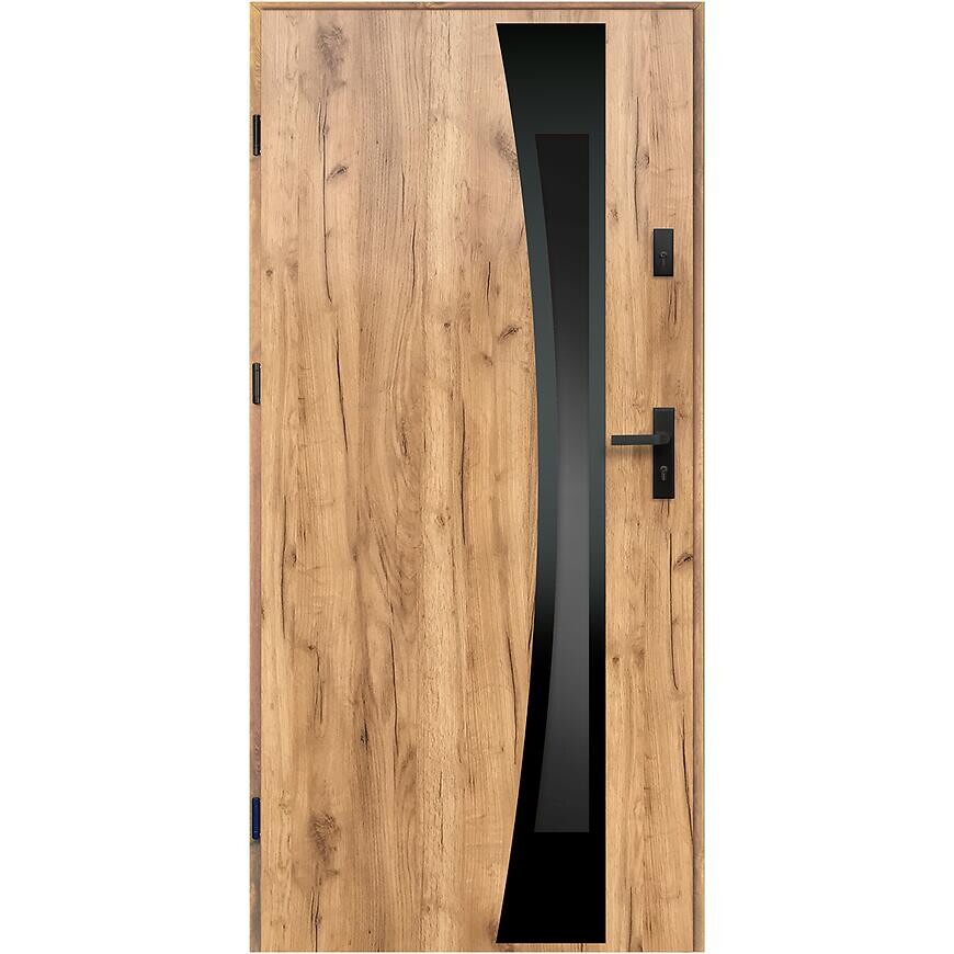 Dvere vchodové Asteria 90 L dub sonoma čierna inox/grafitové