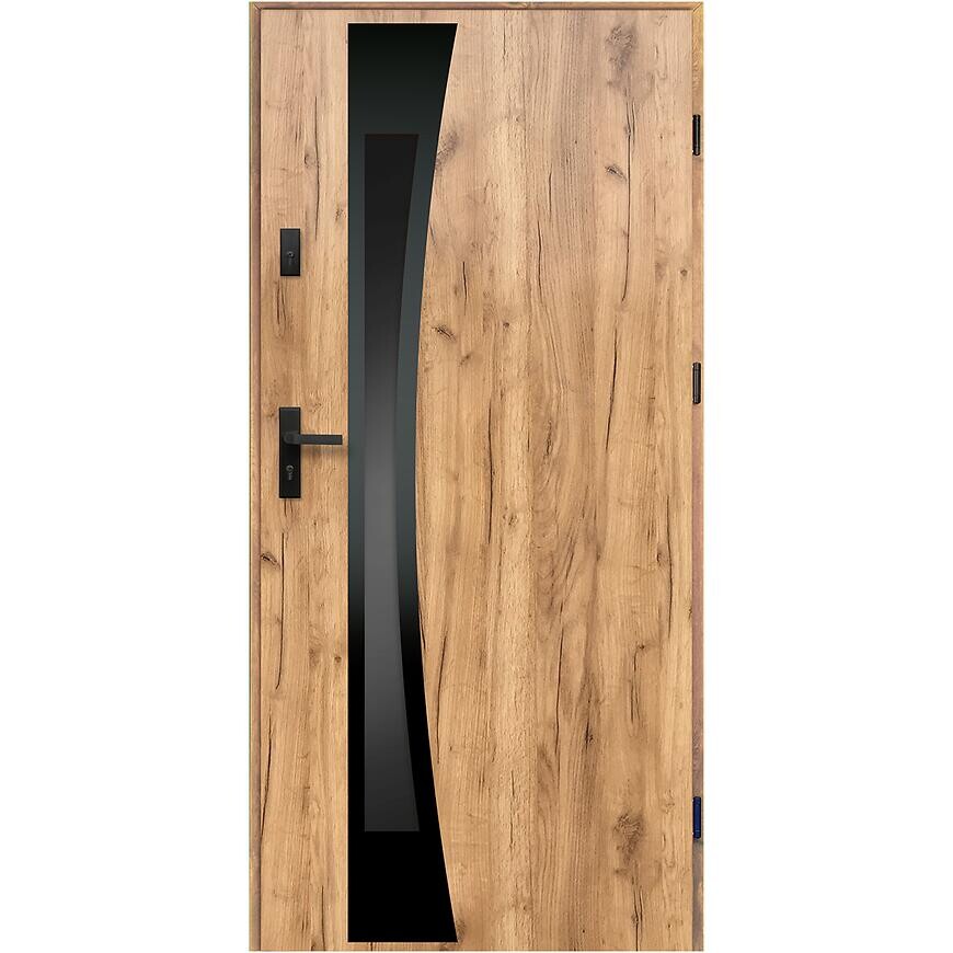 Dvere vchodové Asteria 90 P dub sonoma čierna inox/grafitové