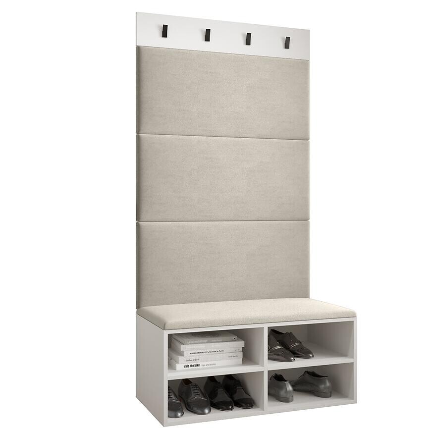 Predsieňový nábytok Miro biela/čierna panel béžová