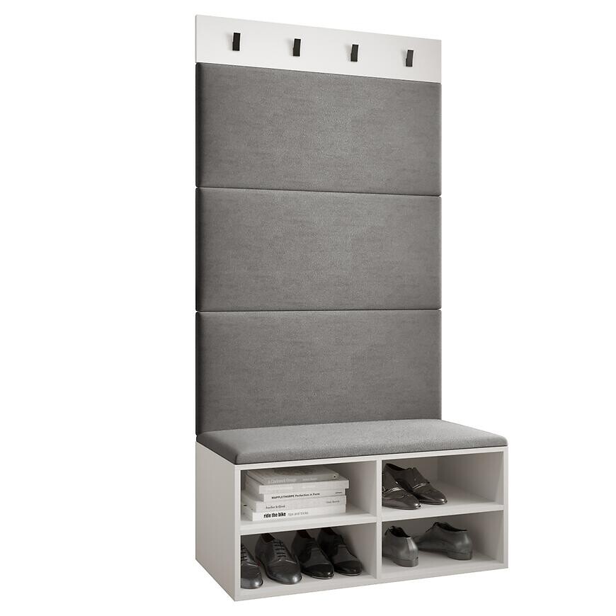 Predsieňový nábytok Miro biela panel sivý