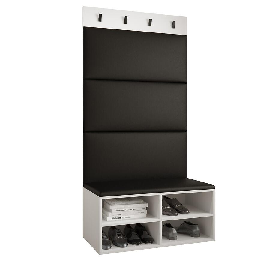 Predsieňový nábytok Miro biela panel čierna eco
