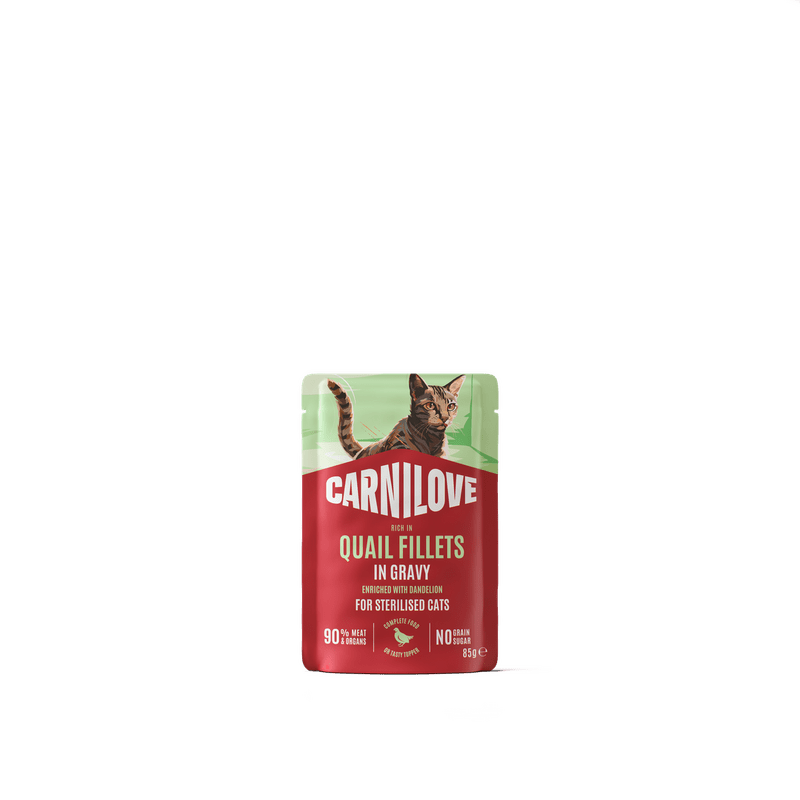 CARNILOVE Cat POUCH GRAVY rich in Quail enriched with Dandelion for Sterilised 85 g