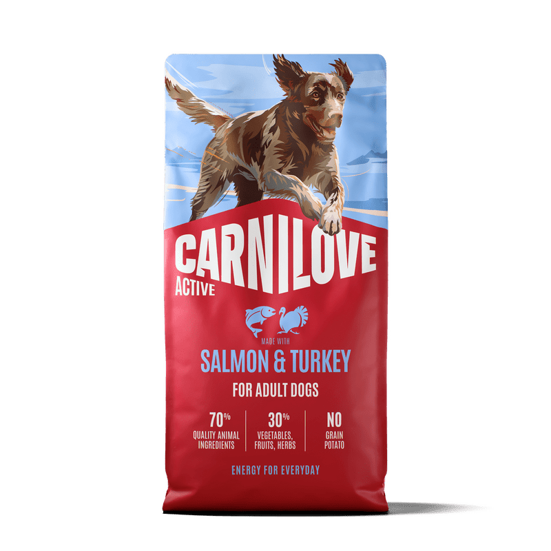CARNILOVE ACTIVE Dog Dry Made with Salmon & Turkey for Adult All Breeds