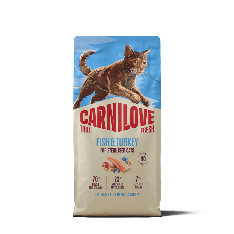 CARNILOVE TRUE FRESH Cat Dry Fish&Turkey for Sterilised Adult All Breeds