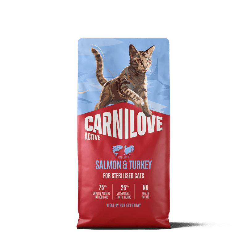 CARNILOVE ACTIVE Cat Dry Made with Salmon & Turkey for Sterilised Adult All Breeds