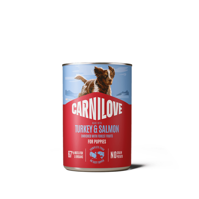 CARNILOVE Dog CAN Paté Made with Turkey & Salmon for Puppies 400 g