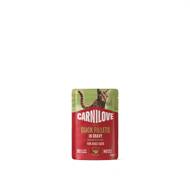CARNILOVE Cat POUCH GRAVY rich in Duck enriched with Catnip 85 g