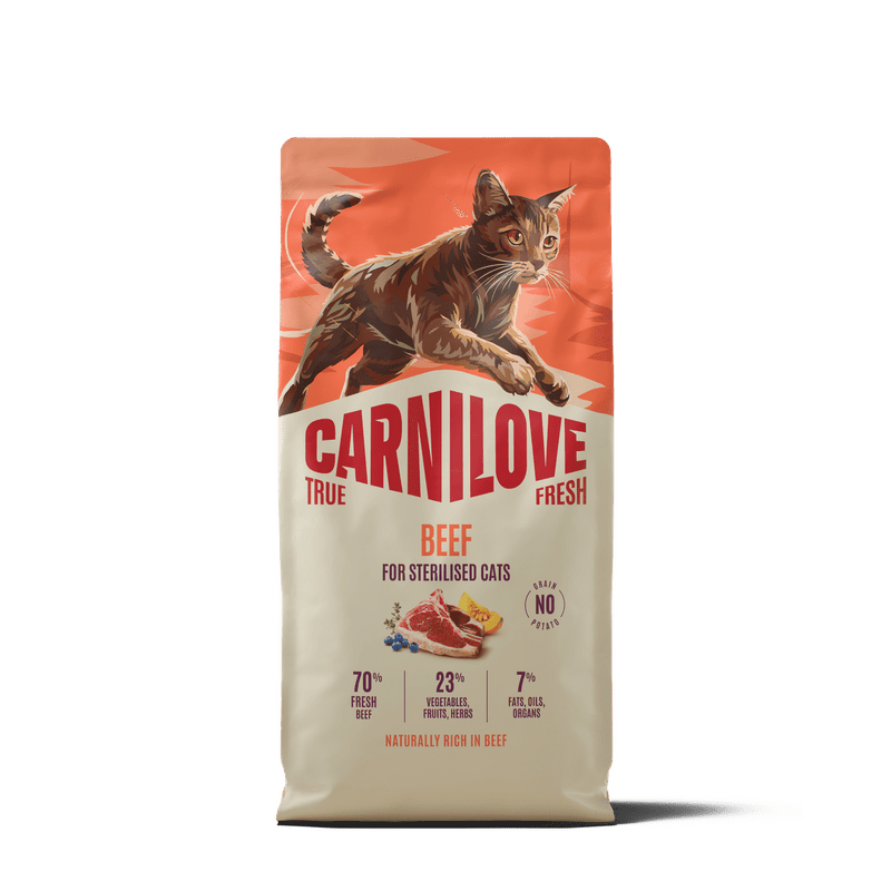 CARNILOVE TRUE FRESH Cat Dry Beef for Sterilised Adult All Breeds