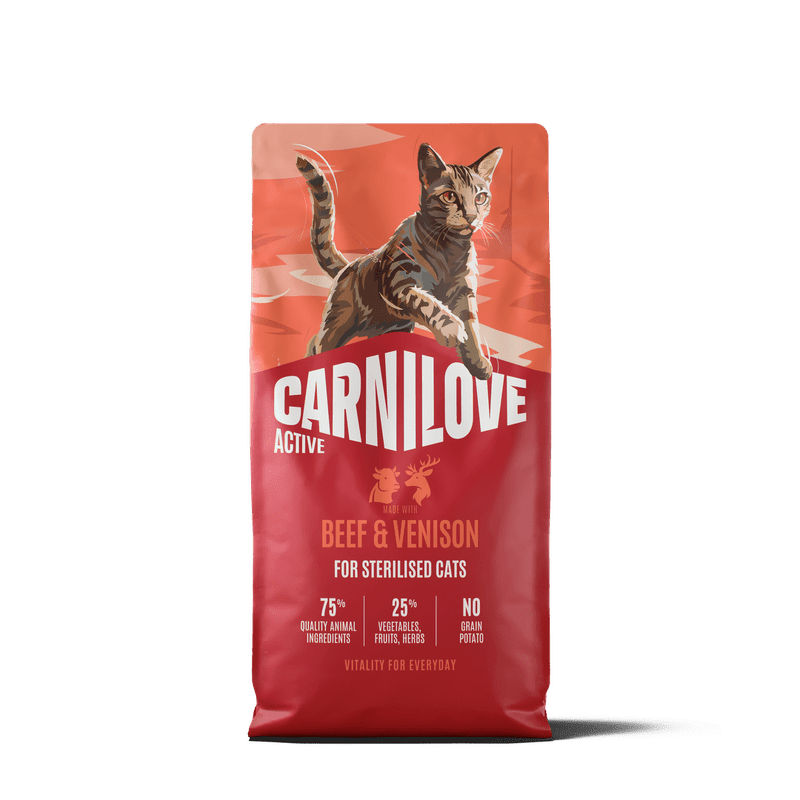 CARNILOVE ACTIVE Cat Dry Made with Beef & Venison for Sterilised Adult All Breeds