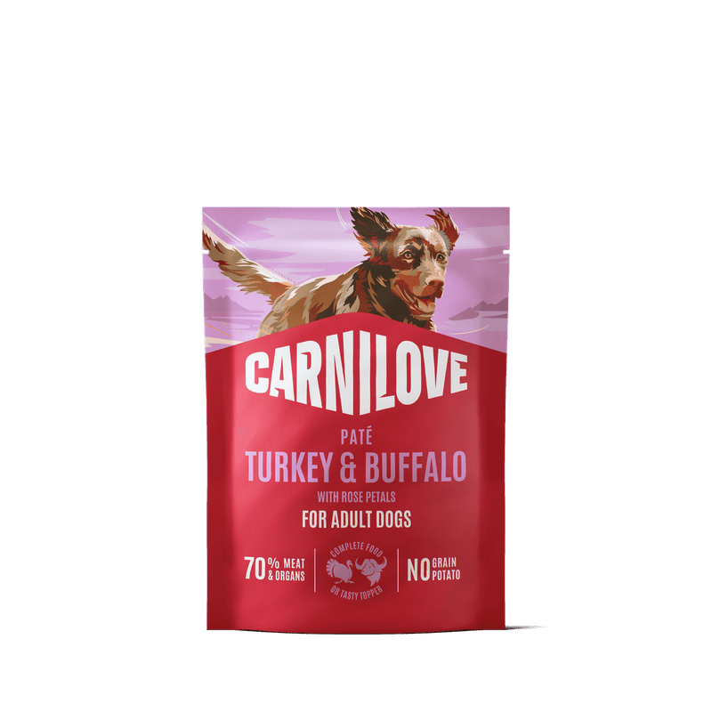 CARNILOVE Dog POUCH Paté Turkey & Buffalo with Rose Petals 300 g