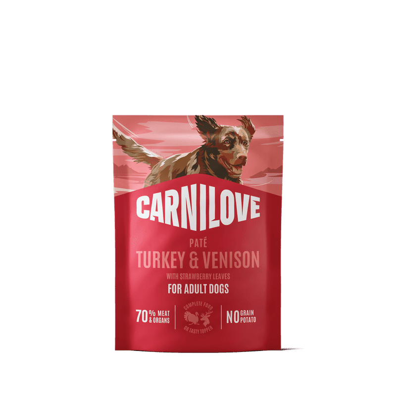 CARNILOVE Dog POUCH Paté Turkey & Venison with Stawberry Leaves 300 g