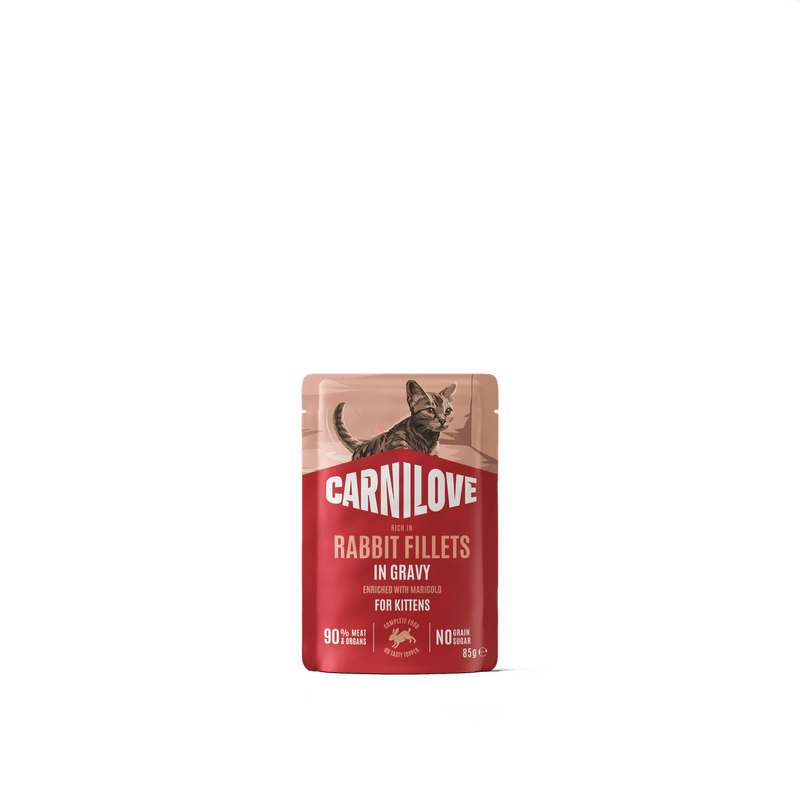 CARNILOVE Cat POUCH GRAVY rich in Rabbit enriched with Marigold for Kittens 85 g