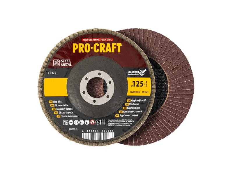 Kotúč lamelový 125mm P60 PROCRAFT FD125