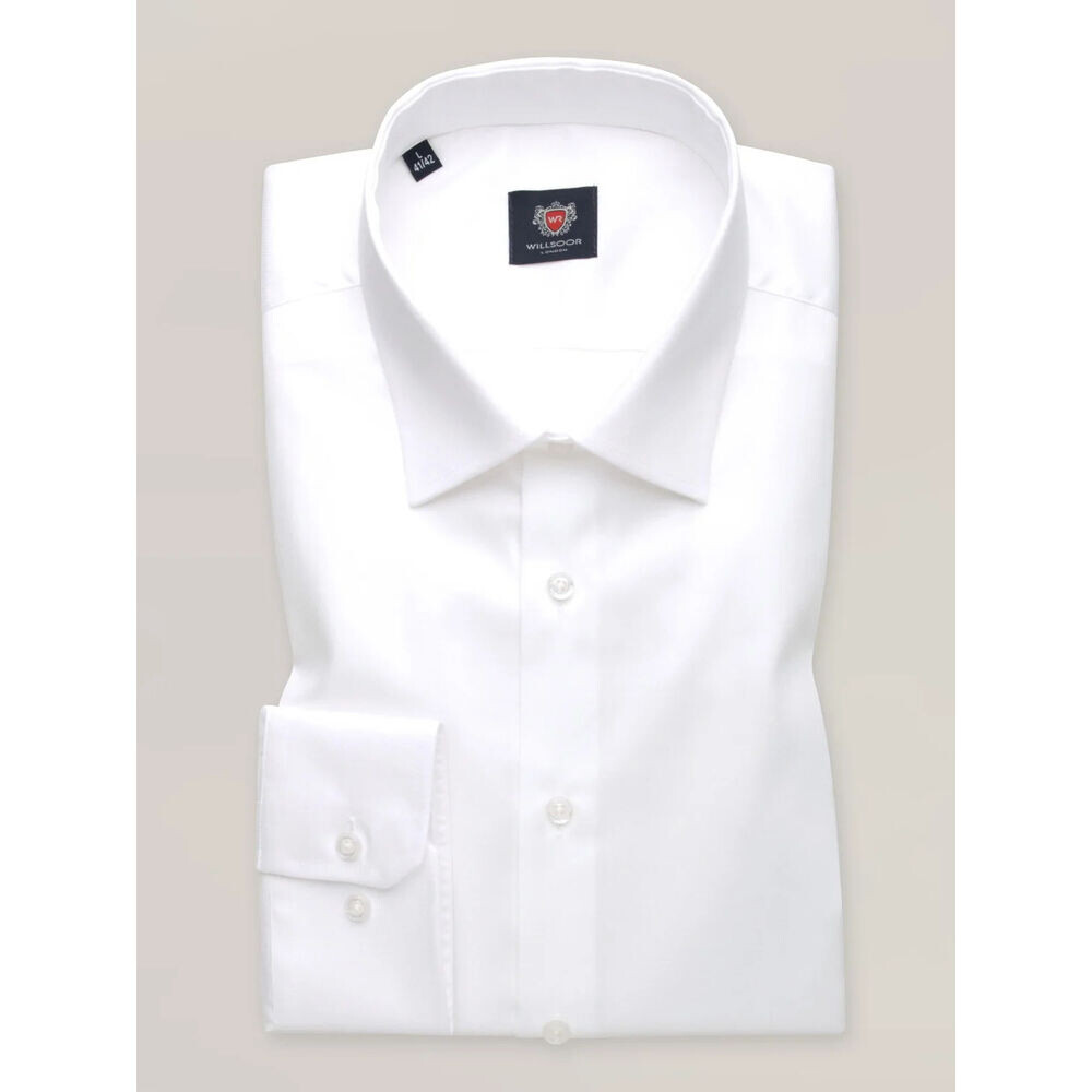 Pánska slim fit košeľa bielej farby s klasickým golierom 19835