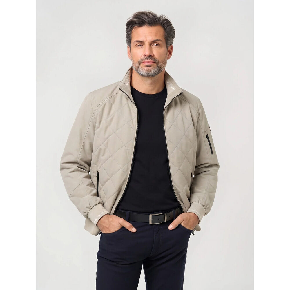 Pánska prešívaná prechodná bunda béžovej farby 19866