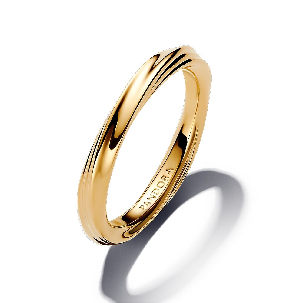 Pandora Pozlátený vlnitý prsteň Shine Essence 163888C00 50 mm