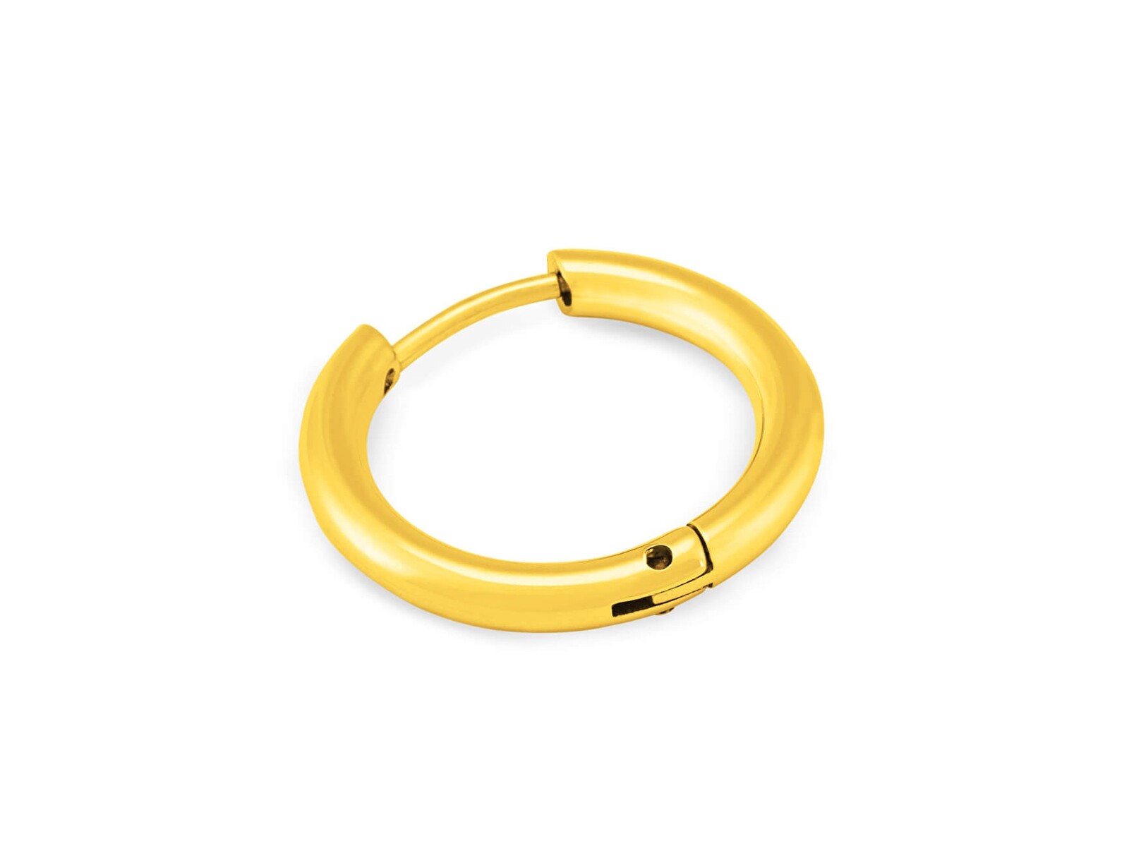 Troli Single pozlátená kruhová náušnica z ocele 0,8 cm