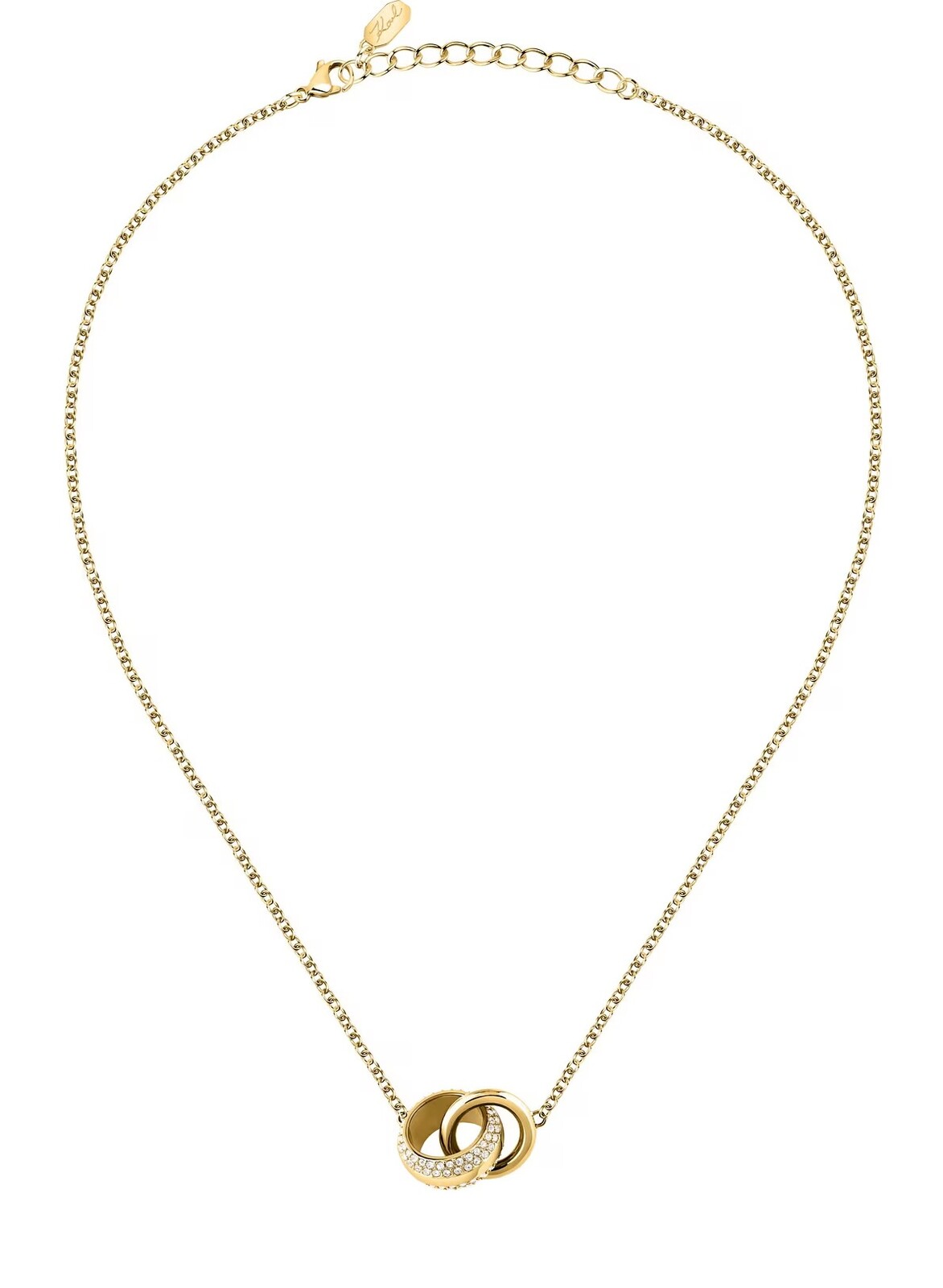 Karl Lagerfeld Elegantný pozlátený náhrdelník Bond Pave KLBJY02