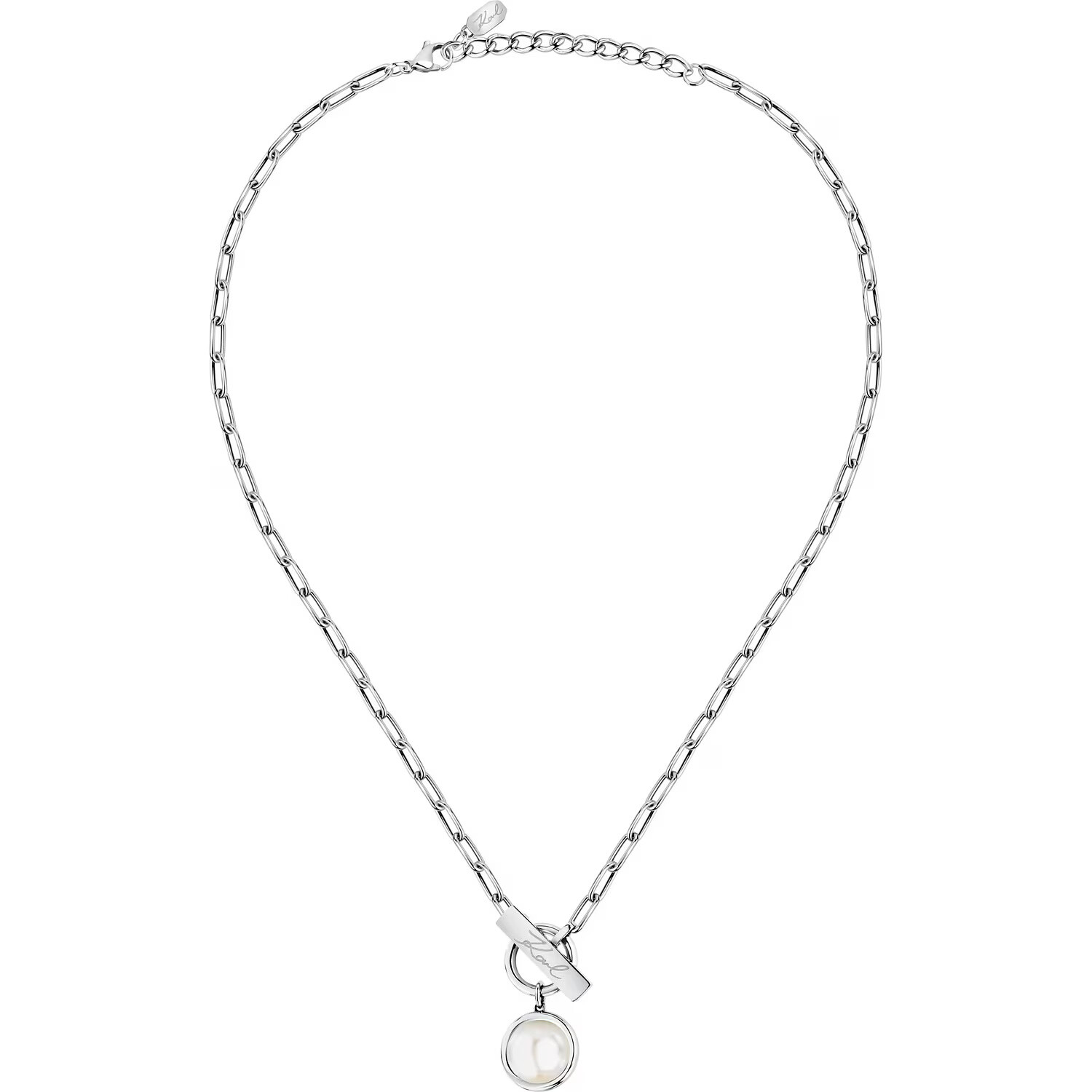 Karl Lagerfeld Štýlový oceľový náhrdelník pre ženy Pearl KLAYR04