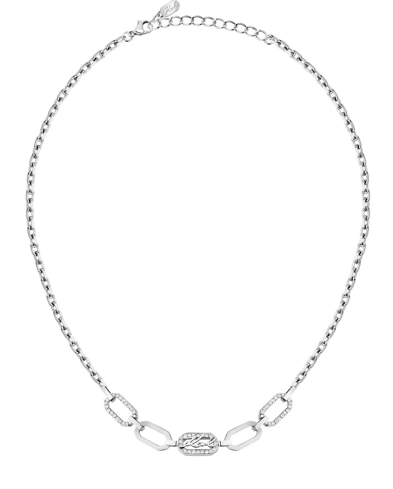 Karl Lagerfeld Štýlový oceľový náhrdelník pre ženy Crystals KLAYC14