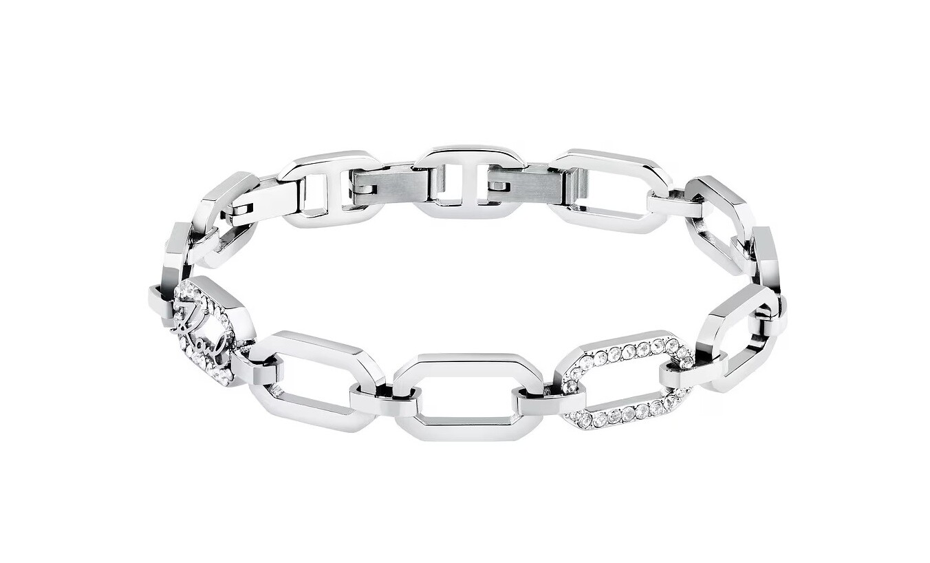 Karl Lagerfeld Moderný oceľový náramok pre ženy Crystals KLAYC31