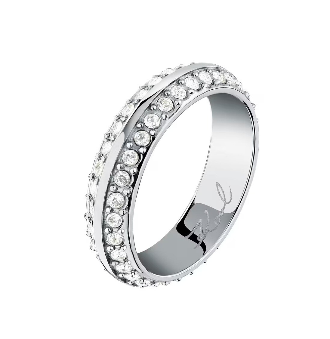 Karl Lagerfeld Dámsky oceľový prsteň s kryštálmi Bond Pave KLBJY13 56 mm